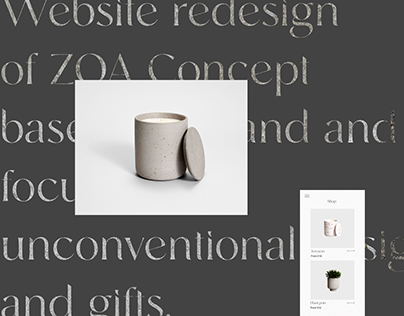 ZOA candles | E-commerce Redesign Concept