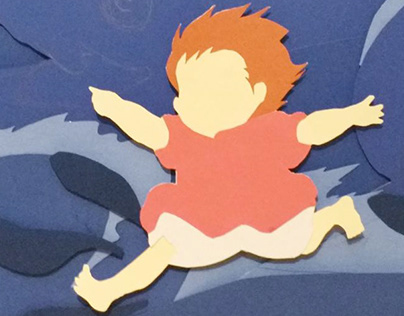 Ponyo on the cliff by the sea 3d poster