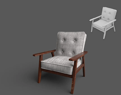 3D Model laxuary cushion Chair.