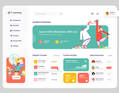 E-learning Website Dashboard Design