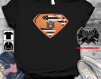 USA Flag Inside Auburn Tigers Superman 2024 T-shirt
