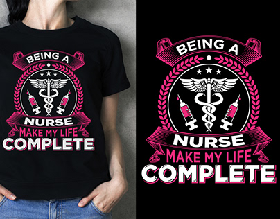 Nurse typography t-shirt design with nurse symbole