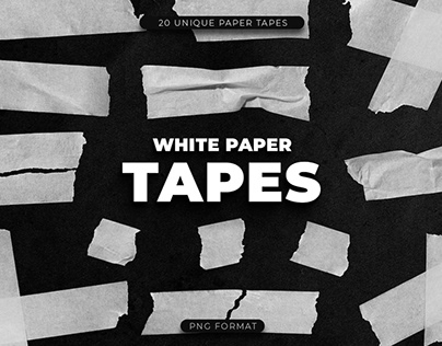 20 White Paper Tape Overlays