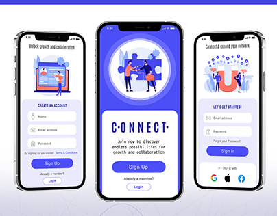 Connect Mobile App UI/Logo Design