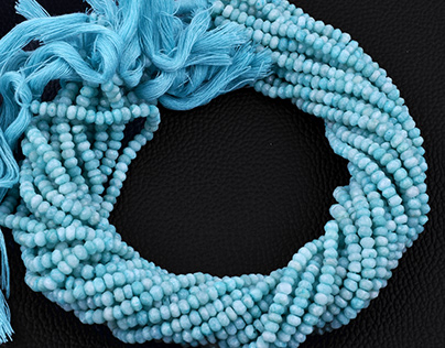 Natural Amazonite Faceted Rondelle Gemstone Beads