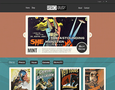 A web design idea for Retro Gallery's website