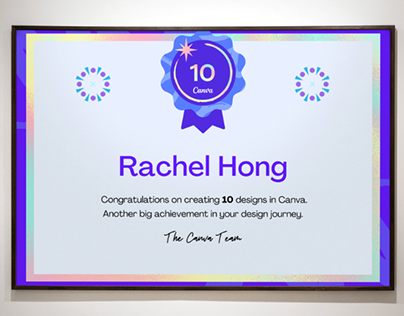 Canva 10th Design Milestone Badge