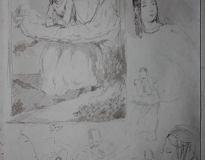 Sketches. sepia. 19 x 28 cm.