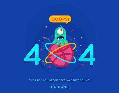Dribbble 404 Error Page Concept