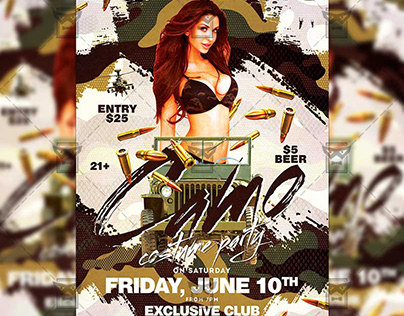 Camo Costume Party - Club A5 Template