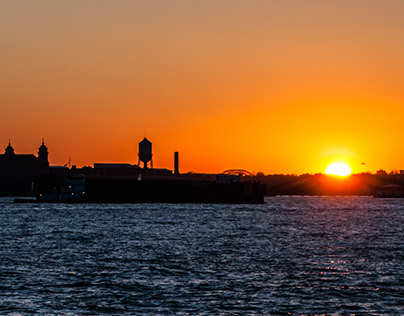 sunset from Battery Park.  NY