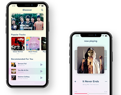 Music Player UI Concept - iPhone X