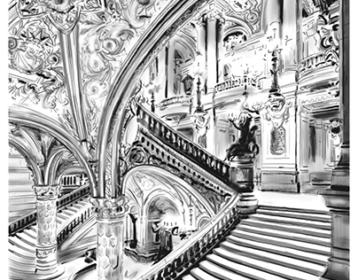 detail of the Opera Garnier - Paris France
