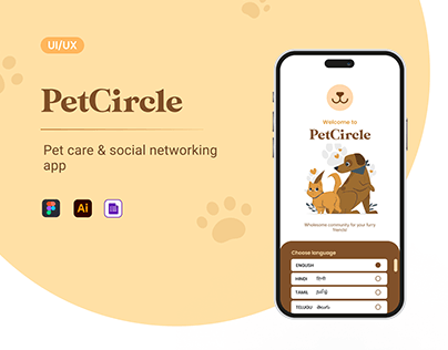 PetCircle- Pet Care & Social networking App UI/UX