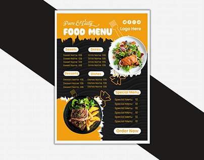 vector modern restaurant menu for fast food design