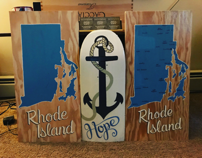 Hand painted RI signs.