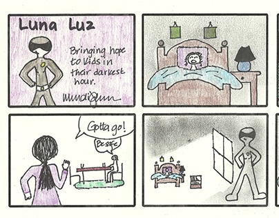 Luna Luz 6 panel comic - color