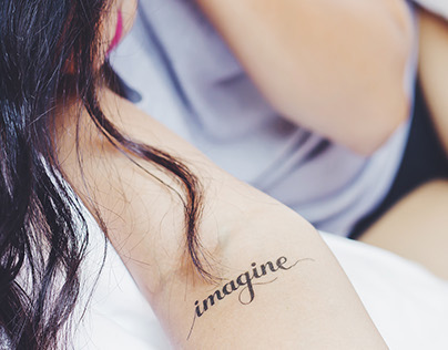 Imagine - Typography Temporary Tattoo