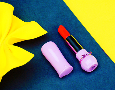 Lipstick with yellow ribon