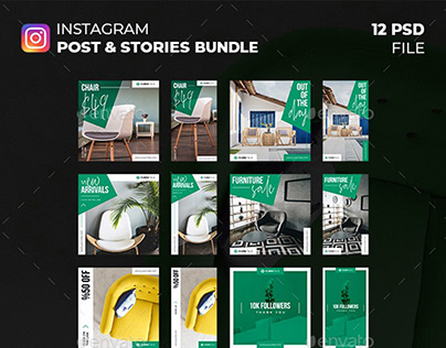 Furniture Instagram Post and Stories Bundle