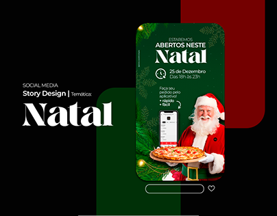 Story Design | Pizzaria | Temática: Natal