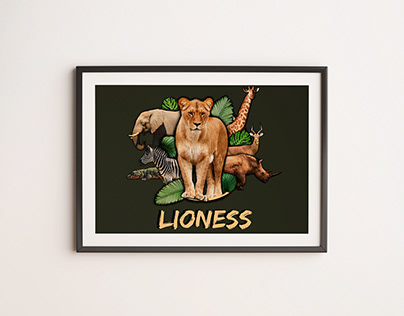 The Lioness and its Preys