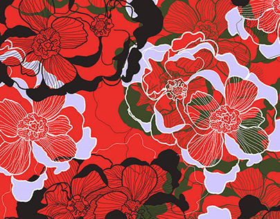 Dream of red: flowers pattern