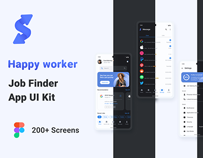 Happy worker - Job Finder App UI Kit