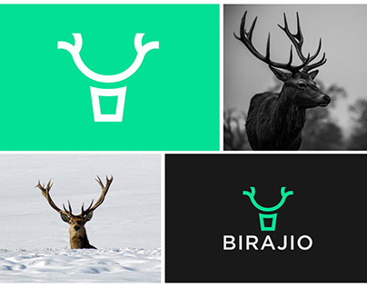 BIRAJIO brand identity, deer logo design