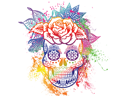 colorful sugar skull