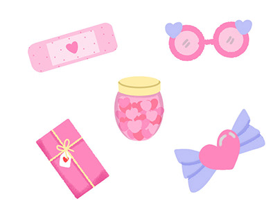 Valentine gifts, Love stickers pack