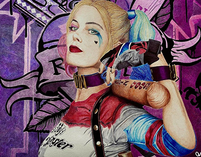 Harley Quinn // Ballpoint Pen (61x46 cm)