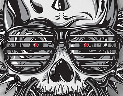 Mohawk Skull / Vector Illustration.