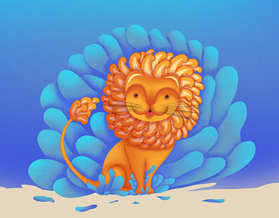 Funny lion cub