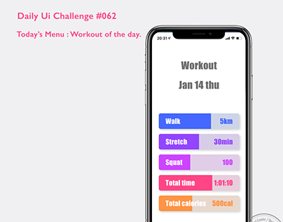 Daily Ui Challenge #062 : Workout of the Day.