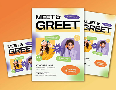 Creative Gradient Meet & Greet Flyer Set
