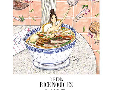 Tatler: R for Rice Noodles - Food Illustration