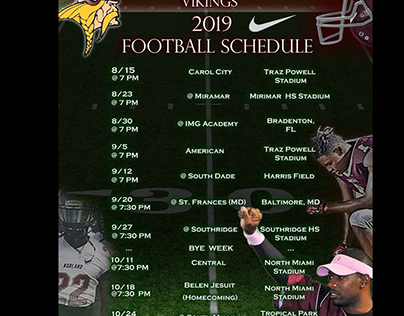 Miami Norland High Football Schedule