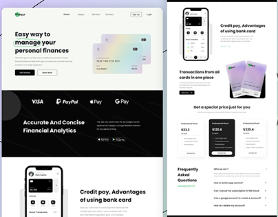 Upay - Finance App Landing page