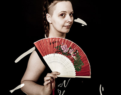The Girl with Japanese Folding Fan