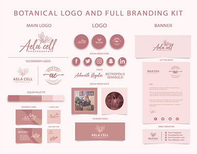 Botanical Logo & Full Branding Kit.