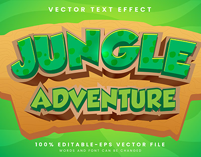Jungle Adventure 3d editable text style Template