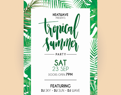 Tropical Summer Party Event Poster