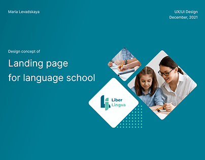 Landing page for language school