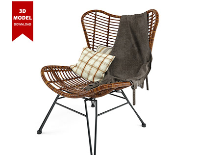 Costa wing chair with polyrattan