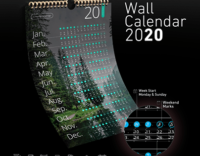 Wall Calendar 2020 Template