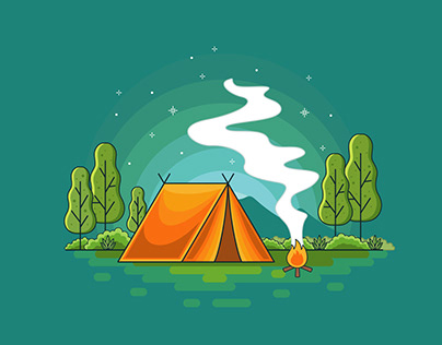 Night Camp Illustration