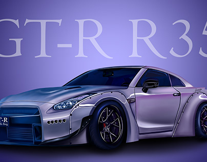 GTR R35 Realistic Illustration