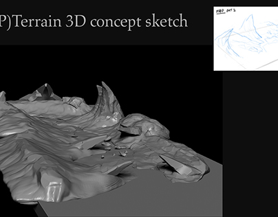 3D terrain concept sketch
