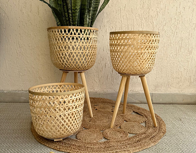 Bamboo Planter with Removable Legs